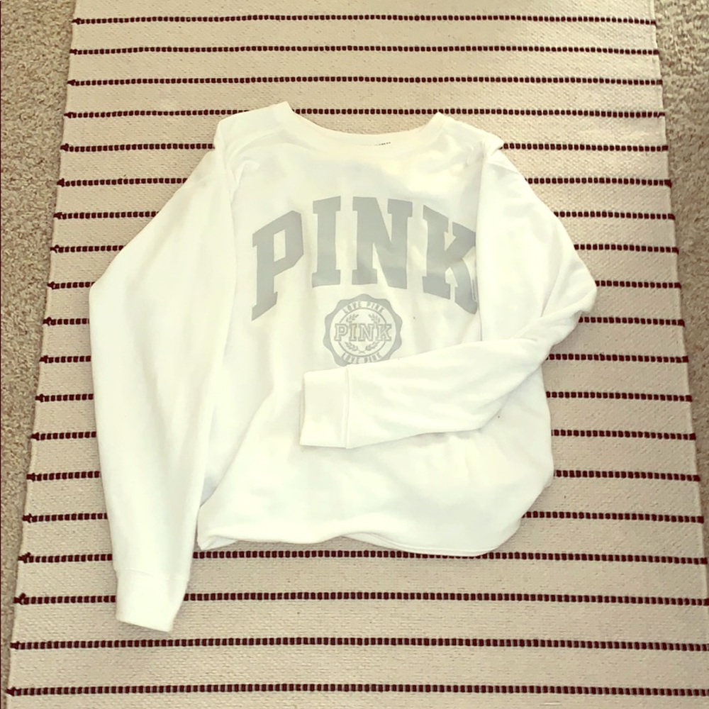 PINK Victoria’s Secret white crewneck sweater!
